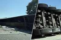 ТИР се обърна на магистрала "Хемус"