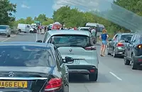 Катастрофа затвори пътя Русе - Разград