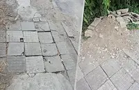 Разбит тротоар възмути русенци след прокарване на кабели
