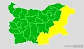 Жълт код в шест области на Източна България
