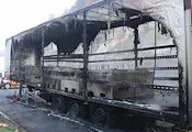 Пожар изпепели ТИР и три полуремаркета в Русе