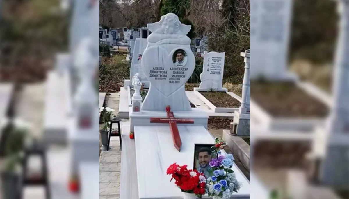 Photo: DUNAVMOST.com Grieving Mother Engraves Her Name on Son Tombstone Amid Outrage Over Bulgaria Road Death Justice
