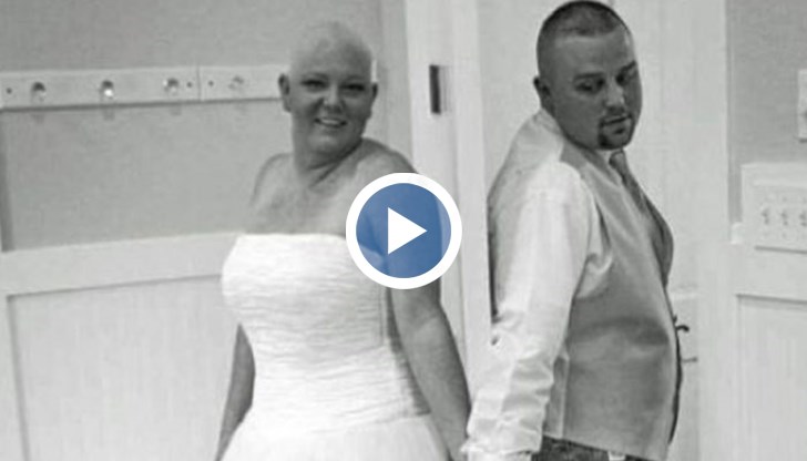 Младоженка болна от рак метна перуката си, вместо сватбения букет