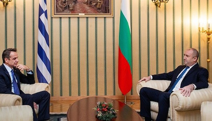 Президентът Румен Радев разговаря днес с министър-председателя на Гърция Кириакос Мицотакис на "Дондуков" 2