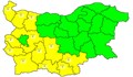 Жълт код за 12 области на страната