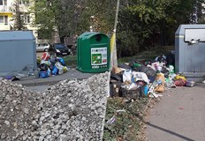 Преливащи съдове за битови отпадъци по улица "Петрохан"