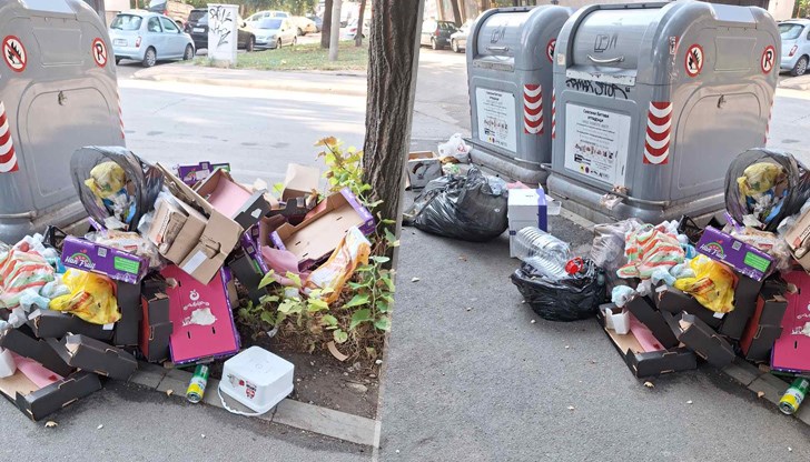 Продължава изхвърлянето на боклуци от заведенията по улица "Борисова" извън контейнерите