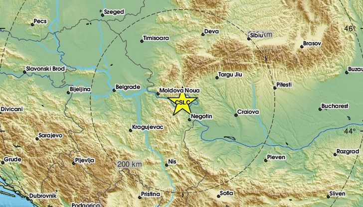 Епицентърът на земетресението е в граничния район между Сърбия и Румъния