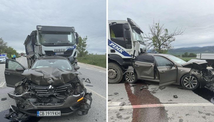 Атанас Калчев не е пострадал при инцидента, но щетите по служебния автомобил са значителни